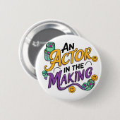 Een acteur in de maak ronde button 5,7 cm (Voorkant /achterkant)