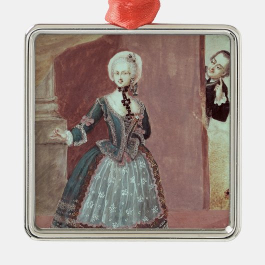 Een actrice in de Rol van Rosine Metalen Ornament (Voorkant)