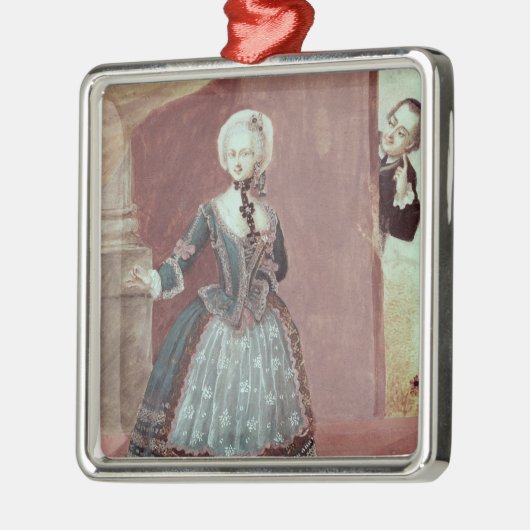 Een actrice in de Rol van Rosine Metalen Ornament (Links)