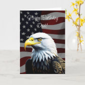 Een adelaar en Amerikaanse vlag Papa's verjaardag Kaart (Gele Bloem)