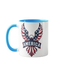 Een adelaar in de kleuren van de Amerikaanse vlag.