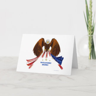 Een adelaar verwelkomt een patriotische veteraan t kaart