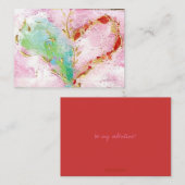 "Een adem" hart valentijn Notitiekaartje (Voorkant / Achterkant)