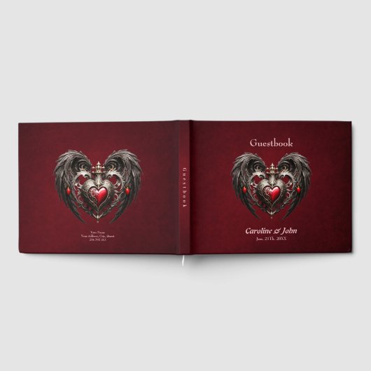 Een adembenemend gotisch hart gastenboek (Volledig)