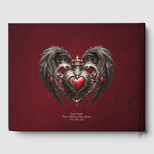 Een adembenemend gotisch hart gastenboek (Achterkant)