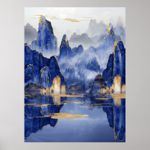 Een adembenemend realistisch bergwildernis Uitzich Poster