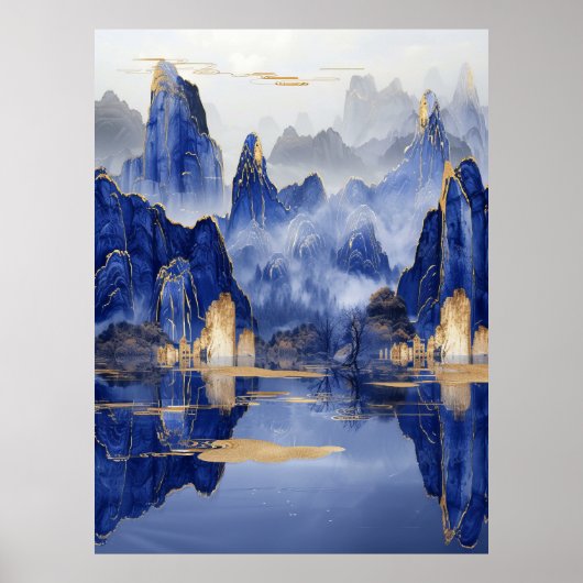 Een adembenemend realistisch bergwildernis Uitzich Poster (Voorkant)