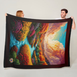 Een adembenemende fantasie landschap AI kunst - Xz Fleece Deken