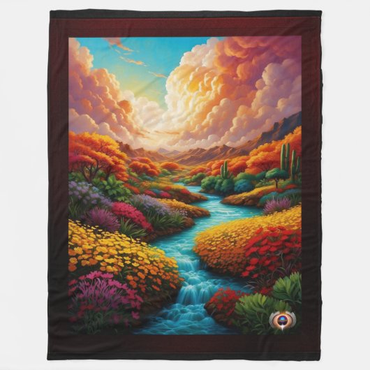 Een adembenemende fantasie landschap AI kunst - Xz Fleece Deken (Voorkant)