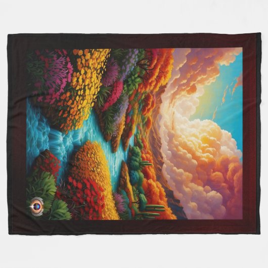 Een adembenemende fantasie landschap AI kunst - Xz Fleece Deken (Voorkant (Horizontaal))