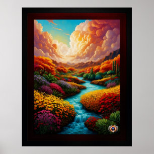 Een adembenemende fantasie landschap AI kunst - Xz Poster