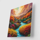 Een adembenemende fantasie landschap AI kunst - Xz Vierkante Klok (Hoek)