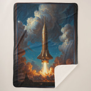 Een adembenemende Retro Fusion raket lancering Sherpa Deken