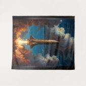 Een adembenemende Retro Fusion raket lancering Wandkleed (Voorkant (horizontaal))