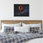 Een adembenemende Solar Eclipse AI Art van Xzendor Canvas Afdruk (Insitu (Slaapkamer))