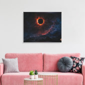 Een adembenemende Solar Eclipse AI Art van Xzendor Canvas Afdruk (Insitu (Woonkamer))