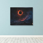 Een adembenemende Solar Eclipse AI Art van Xzendor Canvas Afdruk (Insitu (Houten vloer))