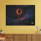 Een adembenemende Solar Eclipse AI Art van Xzendor Canvas Afdruk (Insitu (Woonkamer))
