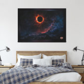 Een adembenemende Solar Eclipse AI Art van Xzendor Canvas Afdruk (Insitu (Slaapkamer))
