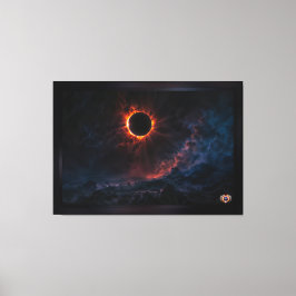 Een adembenemende Solar Eclipse AI Art van Xzendor Canvas Afdruk
