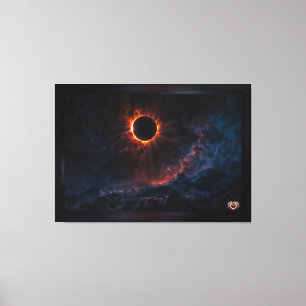 Een adembenemende Solar Eclipse AI Art van Xzendor Canvas Afdruk