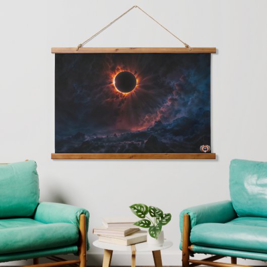 Een adembenemende Solar Eclipse AI Art van Xzendor Hangend Wandkleed (Woonkamer)