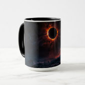 Een adembenemende Solar Eclipse AI Art van Xzendor Mok (Voorkant links)