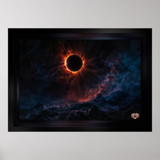 Een adembenemende Solar Eclipse AI Art van Xzendor Poster (Voorkant)
