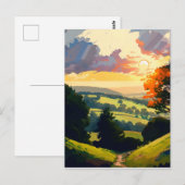 Een adembenemende zonsondergang op de rolgroene he briefkaart (Voorkant / Achterkant)