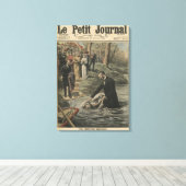 Een adventistische doop in La Marne Canvas Afdruk (Insitu (Houten vloer))