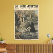 Een adventistische doop in La Marne Canvas Afdruk (Insitu (Woonkamer))
