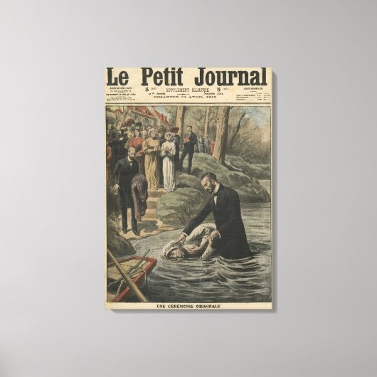 Een adventistische doop in La Marne Canvas Afdruk (Voorkant)