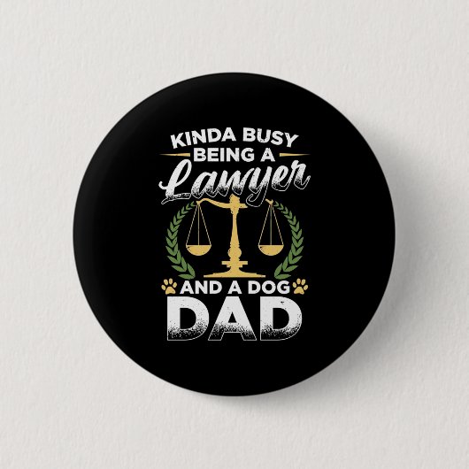 Een advocaat en een hond vader ronde button 5,7 cm (Voorkant)
