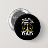 Een advocaat en een hond vader ronde button 5,7 cm (Voorkant /achterkant)
