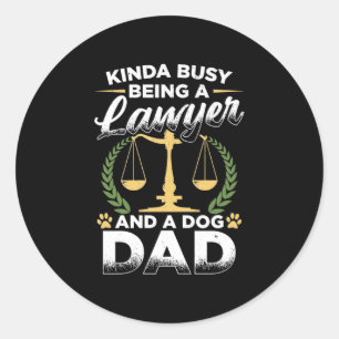 Een advocaat en een hond vader ronde sticker