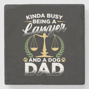 Een advocaat en een hond vader stenen onderzetter