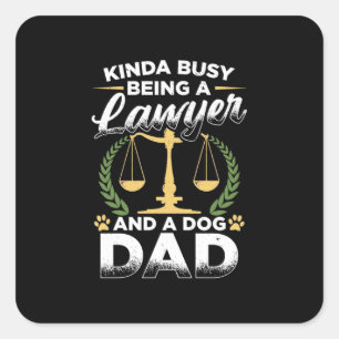 Een advocaat en een hond vader vierkante sticker