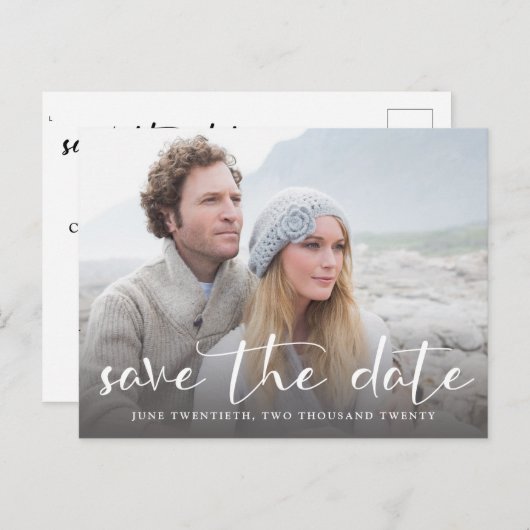 Een Afbeelding bruiloft Save the Date Briefkaart (Voorkant / Achterkant)