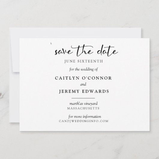 Een Afbeelding Chic Wedding Save the Date Invitati (Achterkant)