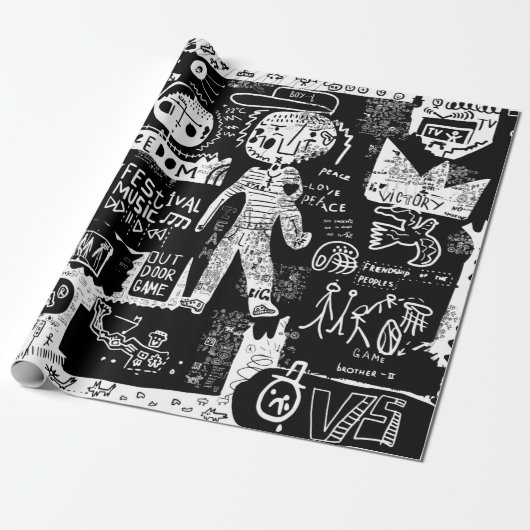 Een afbeelding dat een verscheidenheid van symbole cadeaupapier (Uitgerold)