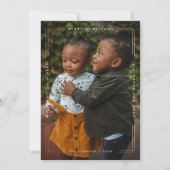 Een afbeelding met een moderne kerstfotokaart feestdagenkaart (Voorkant)