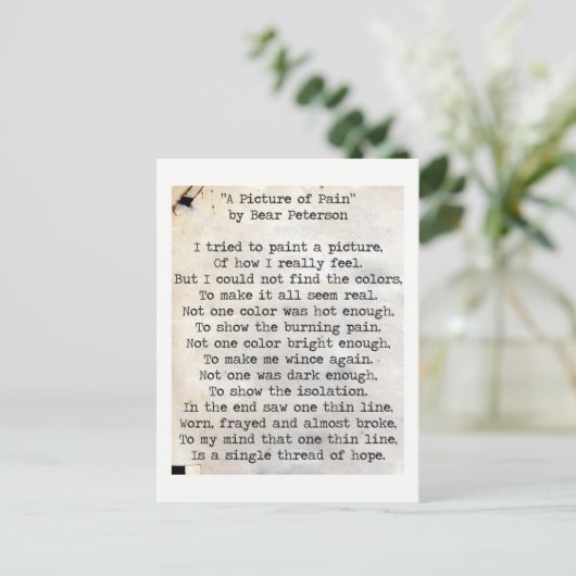 Een Afbeelding pijn Briefkaart (Staand voorkant)