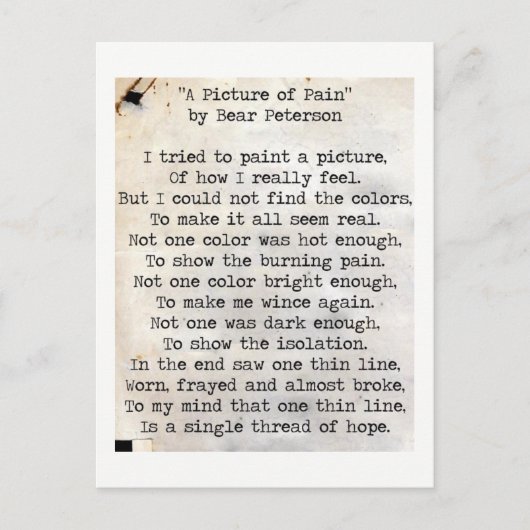 Een Afbeelding pijn Briefkaart (Voorkant)
