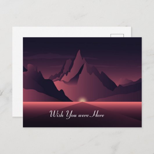 Een afbeelding van de bergzonsondergang briefkaart (Voorkant / Achterkant)