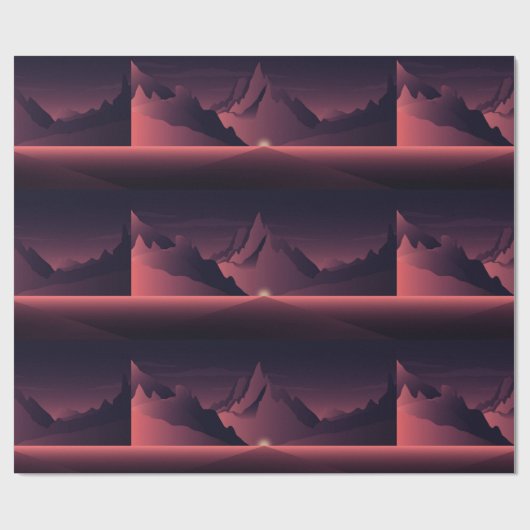 Een afbeelding van de bergzonsondergang cadeaupapier (Vlak)