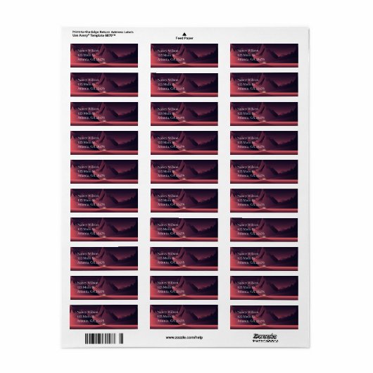 Een afbeelding van de bergzonsondergang etiket (Full Sheet)