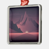 Een afbeelding van de bergzonsondergang metalen ornament (Links)