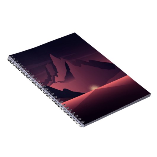 Een afbeelding van de bergzonsondergang notitieboek (Rechterzijde)
