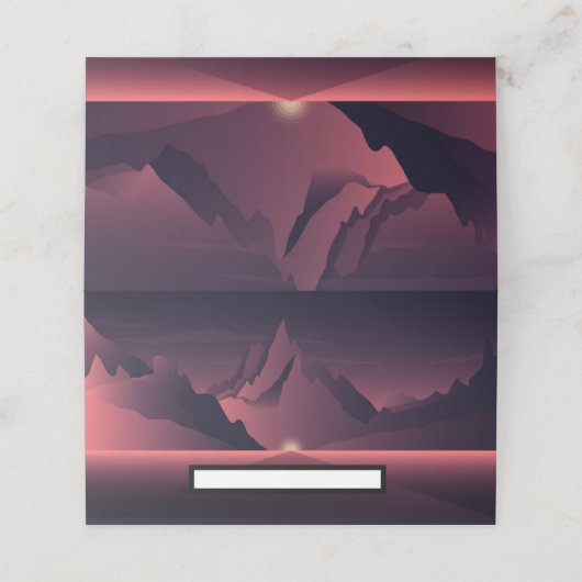 Een afbeelding van de bergzonsondergang plaatskaartje (Buitenkant ongevouwen)