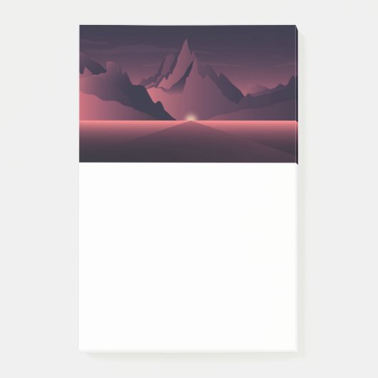 Een afbeelding van de bergzonsondergang post-it® notes (Voorkant)